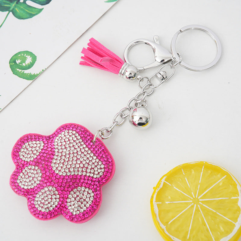 Wholesale Hot Diamond Creative Cartoon Bear Paw Keychain